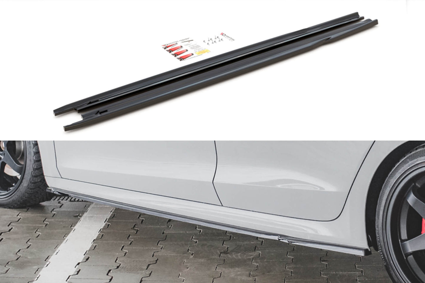 Aditivi Maxton Design tip RS versiunea 1 pentru praguri Skoda Octavia (dupa 2020), culoare carbon