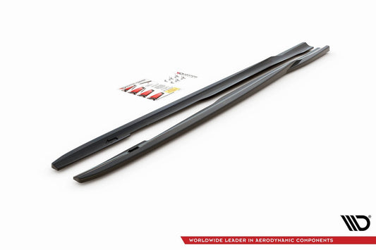 Maxton Design inserturi praguri tip ST pentru Ford Focus 2012-2018, mat negru