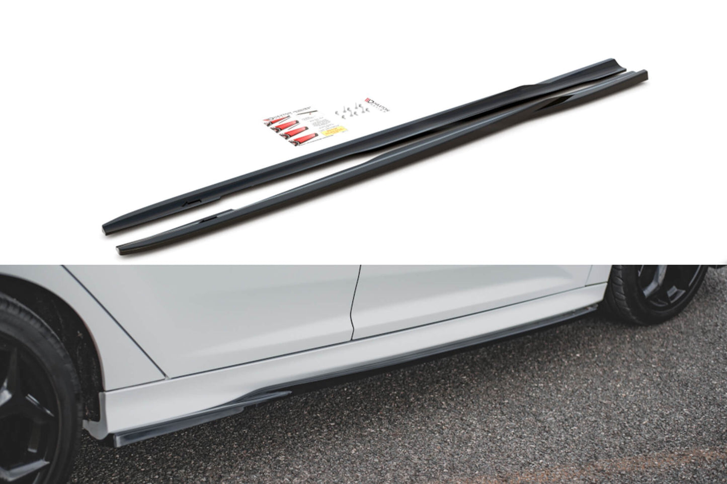 Maxton Design inserturi praguri tip ST pentru Ford Focus 2012-2018, culoare carbon