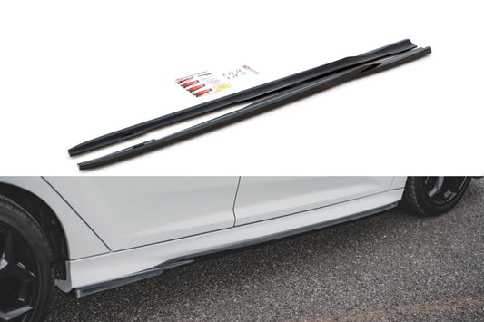 Maxton Design inserturi praguri tip ST pentru Ford Focus 2012-2018, culoare carbon