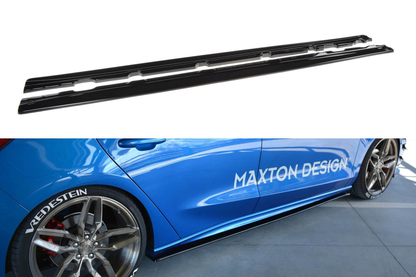 Additive Maxton Design versiunea 1 tip ST/ST-Line pentru praguri Ford Focus (2018-), culoare carbon