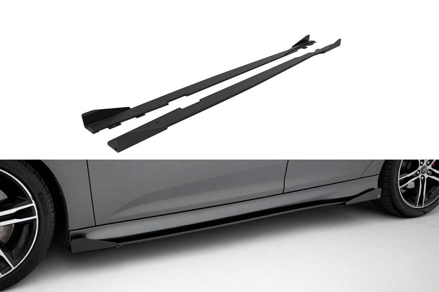 Praguri Maxton Design Street Pro pentru usi Ford Focus ST (2015-2018), negru mat