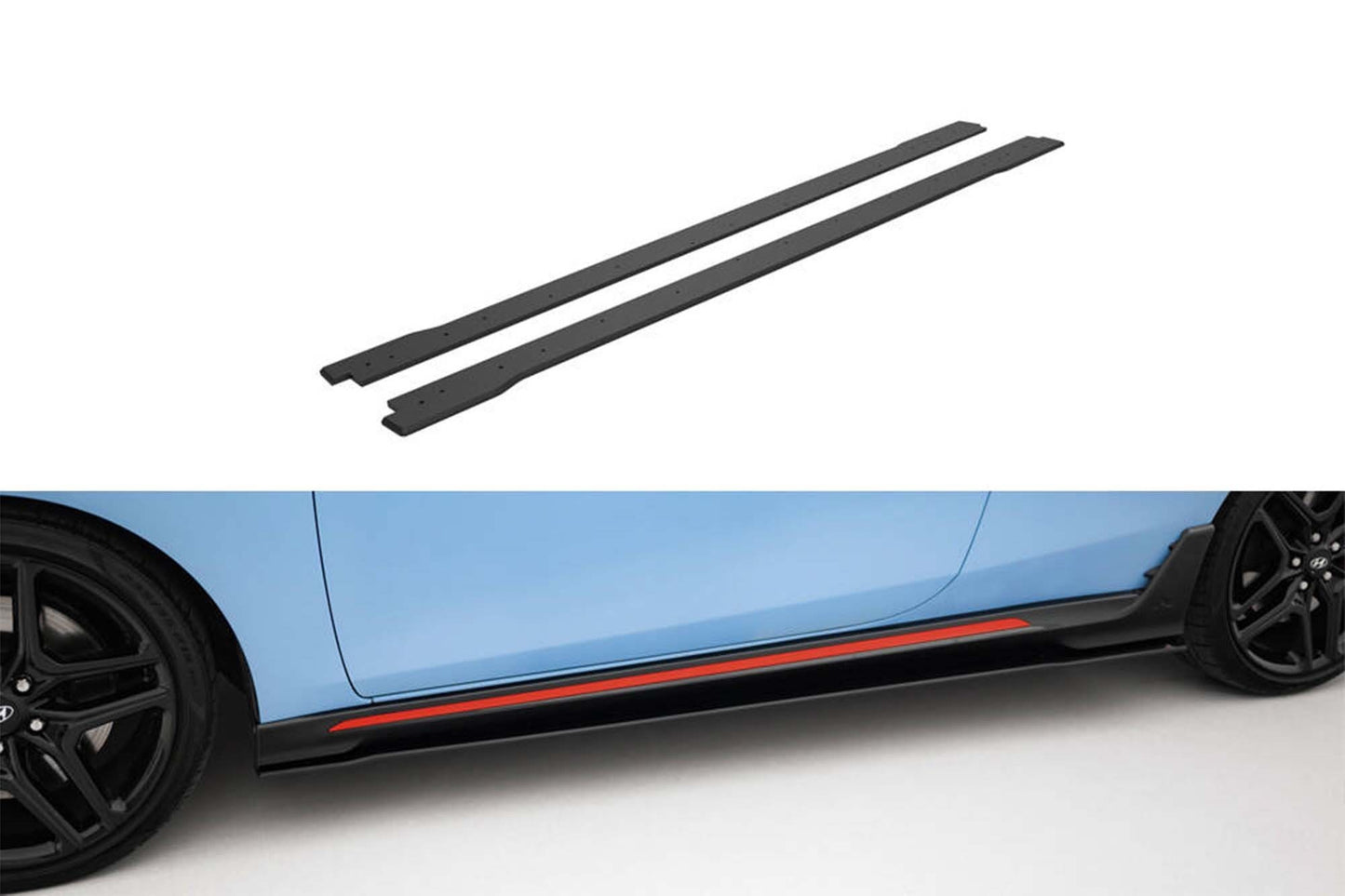 Inserții laterale Maxton Design pentru bara spate a Hyundai Veloster N (2018-2022), negru lac