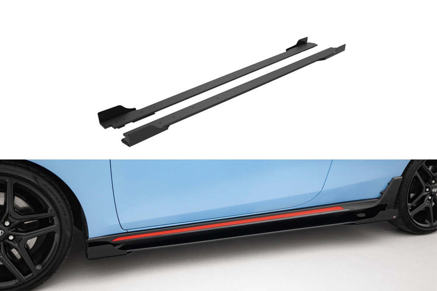 Praguri laterale Maxton Design tip Street Pro pentru Hyundai Veloster N (2018-2022), negru mat