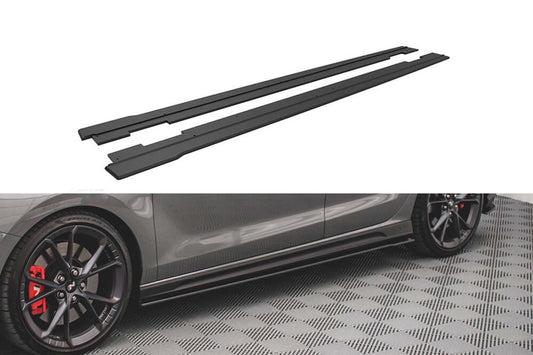 Praguri laterale Maxton Design versiunea 2 pentru Hyundai i30 N hatchback (2017-), negru mat