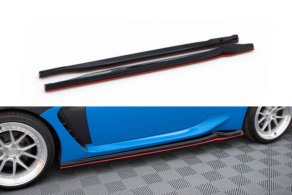 Maxton Design Side Skirts V2 for Toyota GR86 (2021 onwards), gloss black/red
