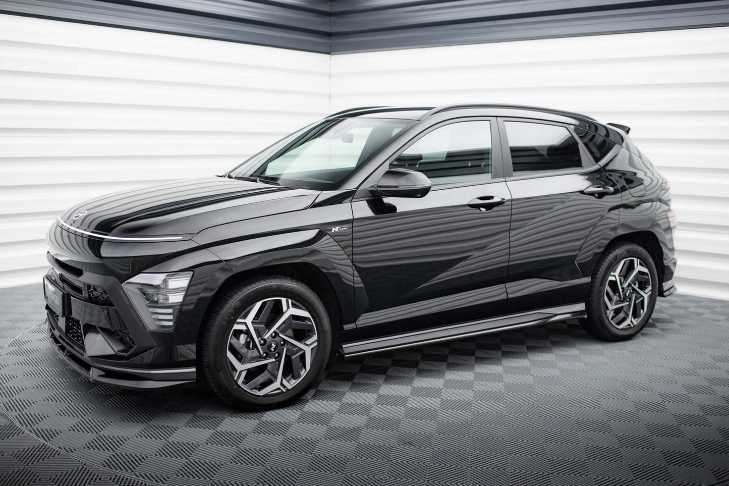 Praguri portiere Maxton Design pentru Hyundai Kona N-Line (2022-), negru lac