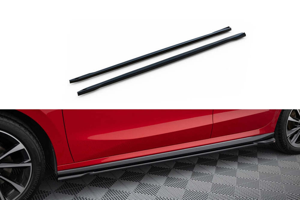 Maxton Design side skirts for Skoda Fabia Monte Carlo (from 2021), gloss black