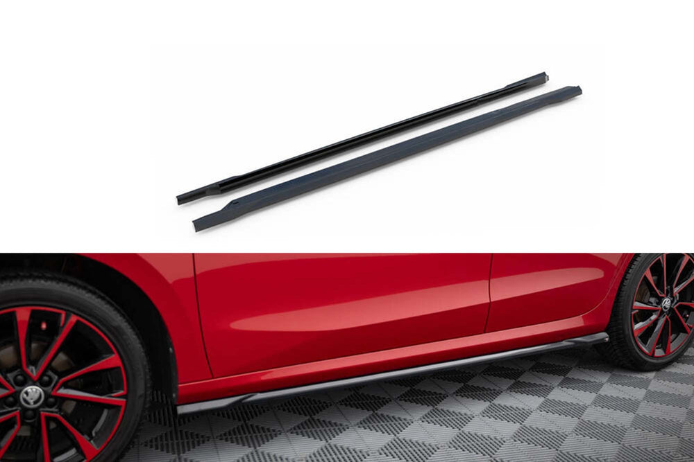 Maxton Design side skirts for Skoda Fabia (from 2021), gloss black