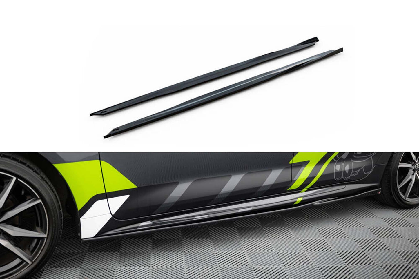 Maxton Design side skirts for Toyota Corolla GR Sport station wagon (2019-2023), gloss black