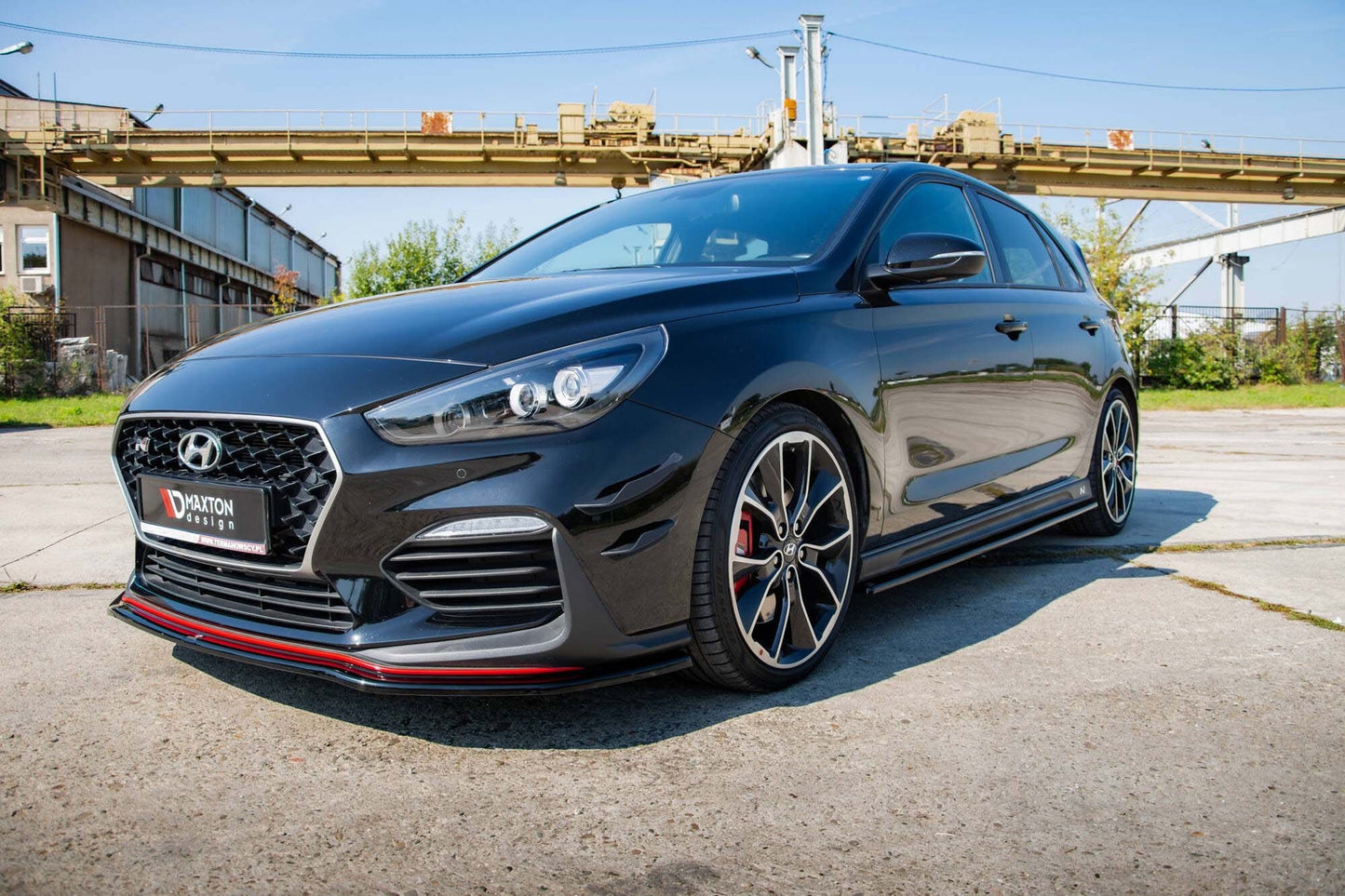 Extensii bara fata Maxton Design pentru Hyundai i30 N Fastback, hatchback (2017-2020), negru lac
