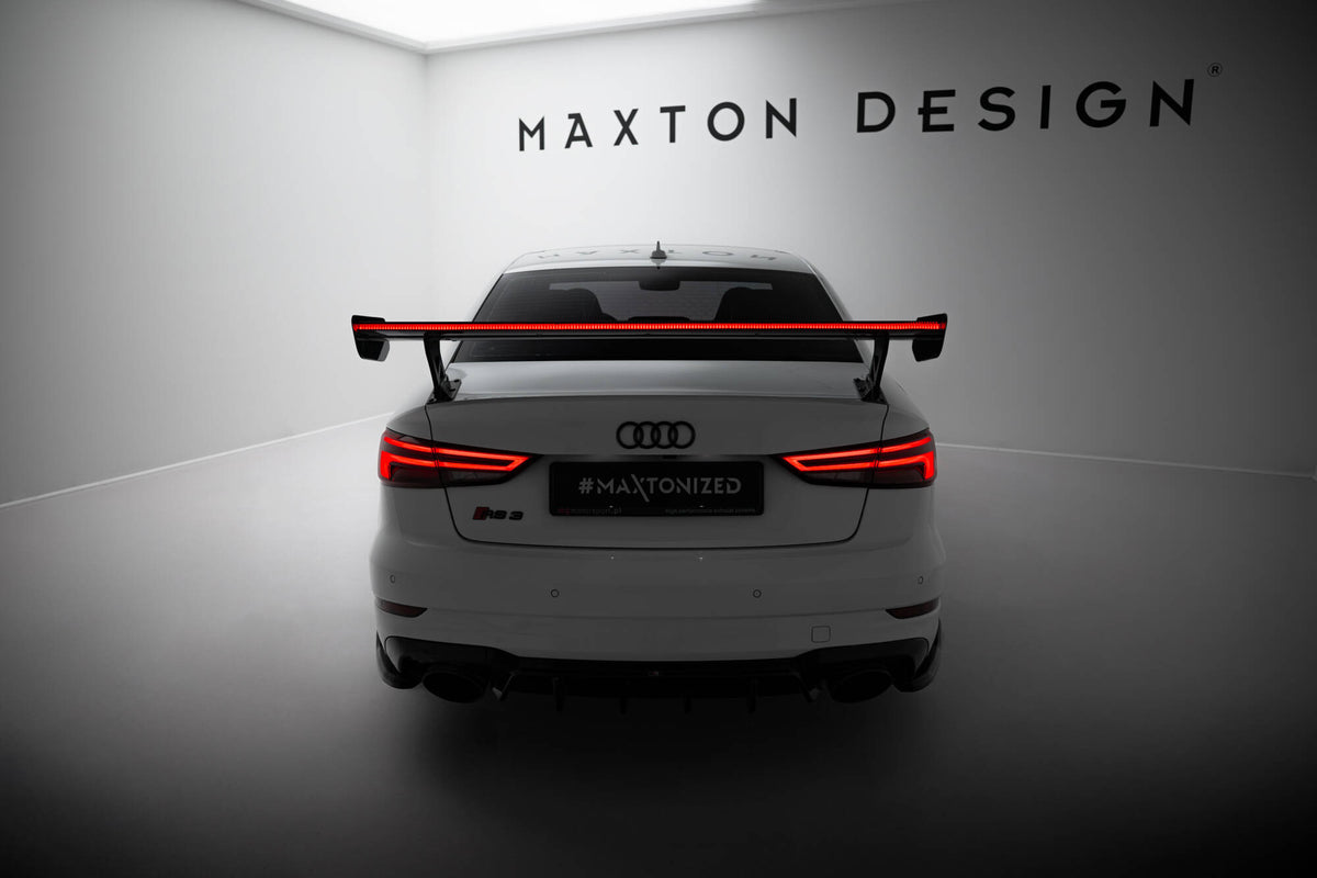 Eleron din carbon cu LED, compatibil cu Audi A3 / A3 S-Line / S3 / RS3 Sedan 8V / 8V Facelift (2013-2020)