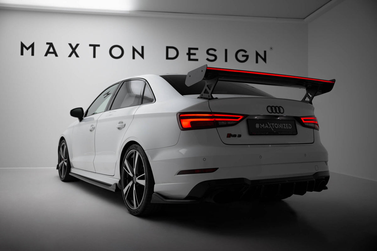 Eleron din carbon cu LED, compatibil cu Audi A3 / A3 S-Line / S3 / RS3 Sedan 8V / 8V Facelift (2013-2020)