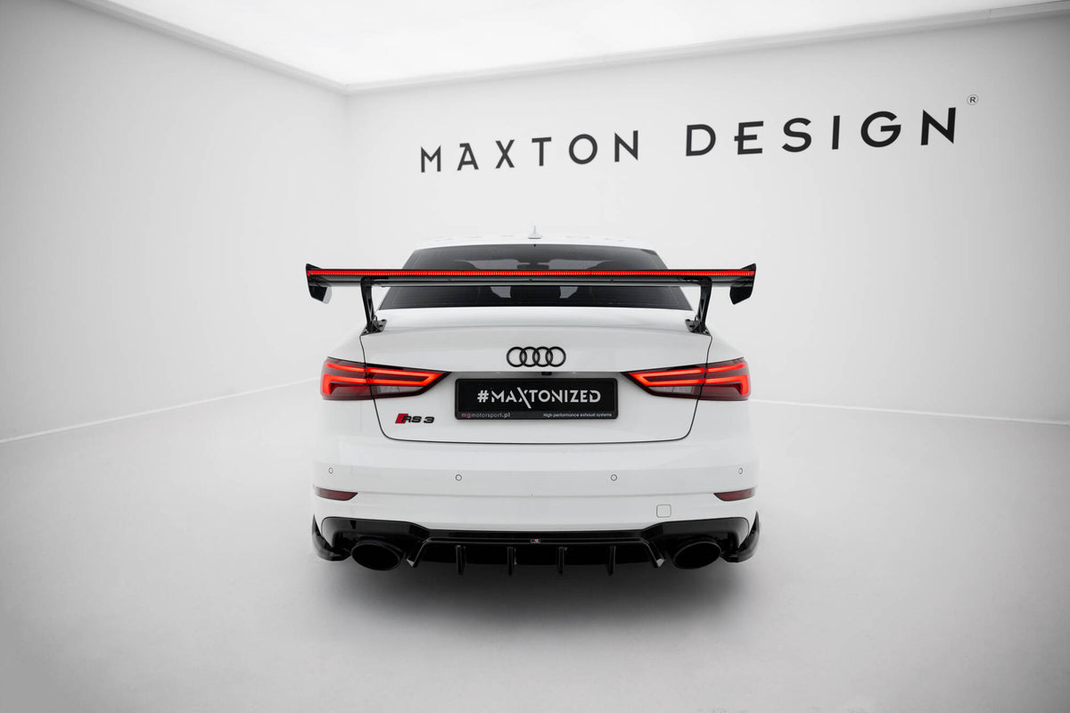 Eleron din carbon cu LED, compatibil cu Audi A3 / A3 S-Line / S3 / RS3 Sedan 8V / 8V Facelift (2013-2020)