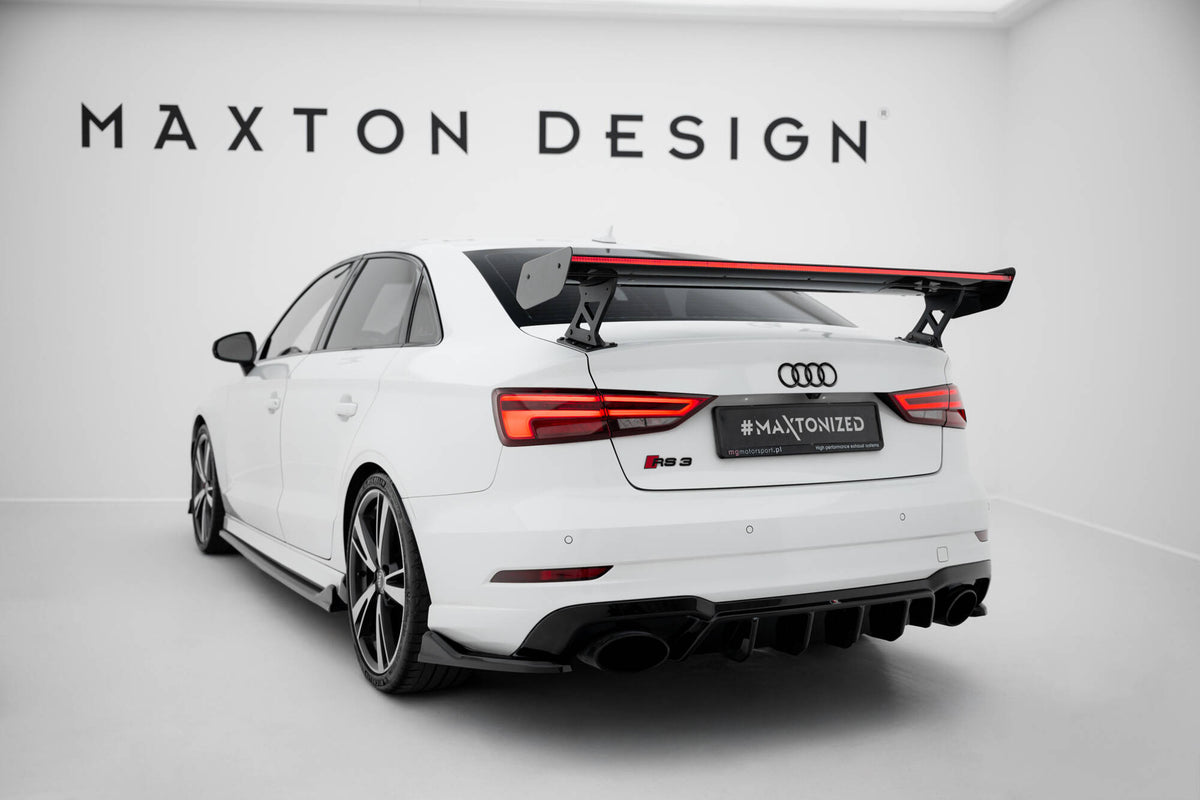 Eleron din carbon cu LED, compatibil cu Audi A3 / A3 S-Line / S3 / RS3 Sedan 8V / 8V Facelift (2013-2020)