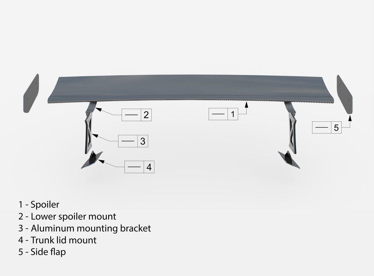 Spoiler portbagaj Maxton Design tip aripă din fibră de carbon cu stop LED pentru BMW Seria 5 G30 Sedan / M5 F90 Sedan (2017-2024)