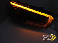 Faruri tuning LED DRL pentru Volkswagen Scirocco, cu baza neagra, compatibile cu modelul echipat din fabrica cu lumini DRL. Set stanga + dreapta