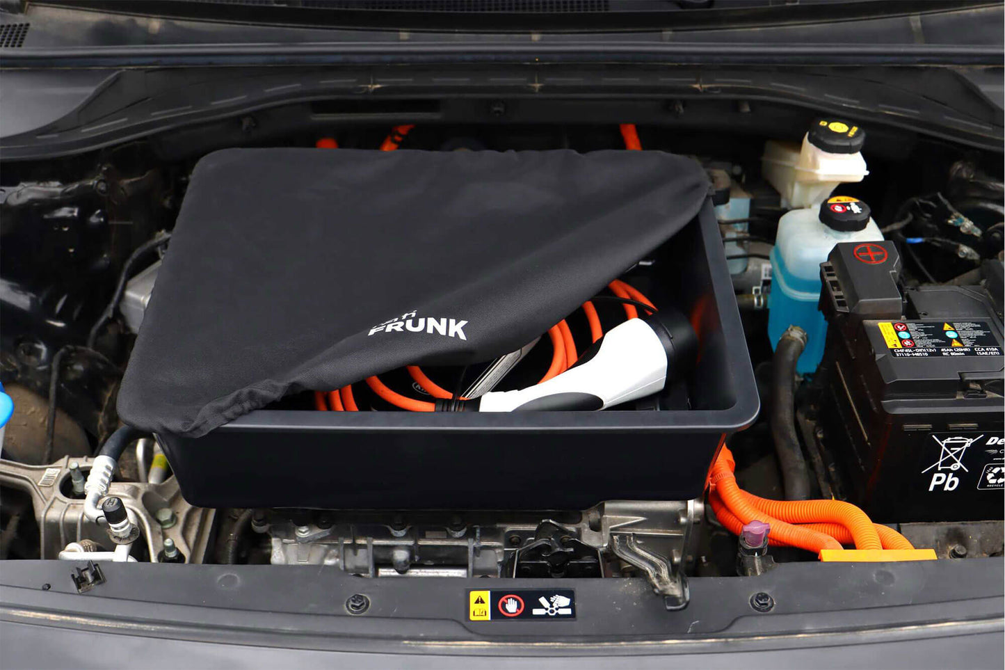 Cutie Rati Frunk pentru portbagajul frontal Hyundai Kona Electric 2018-2023, Kia e-Niro 2018-2021, Kia e-Soul dupa 2020, 24L, 52x39x19cm, neagra