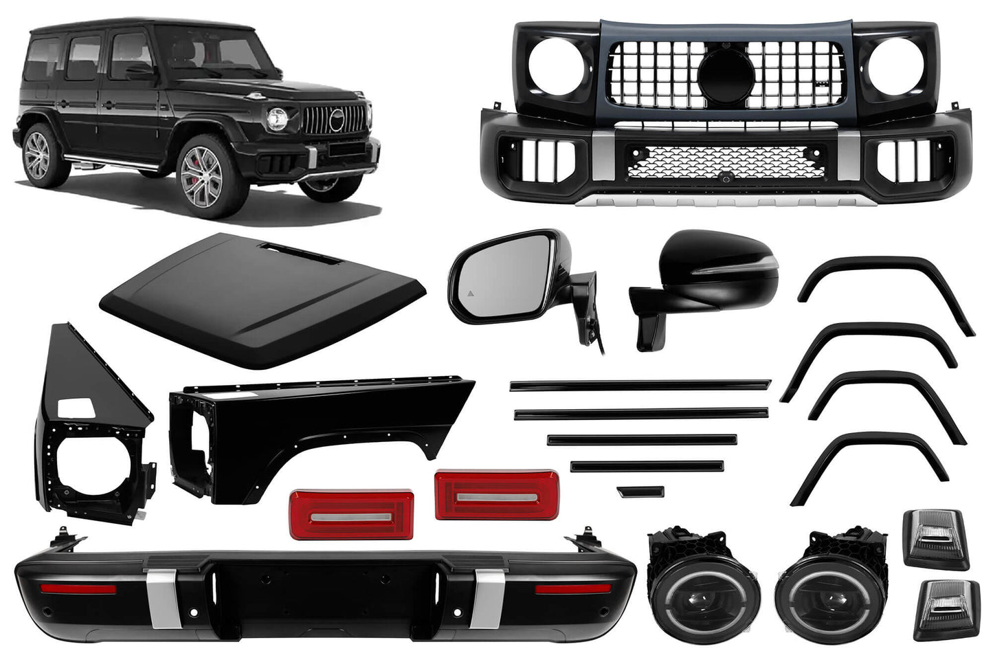 Tuning Pack - G63 Compatible with Mercedes G Class W463 2012-2018, W465 Conversion