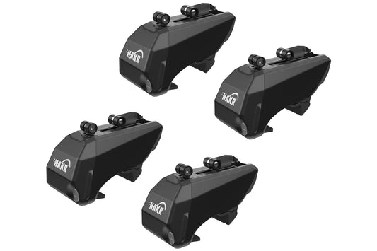 Baze Hakr tip 345 pentru masini cu bare longitudinale convexe, capacitate pana la 100kg, culoare neagra, set 4 bucati