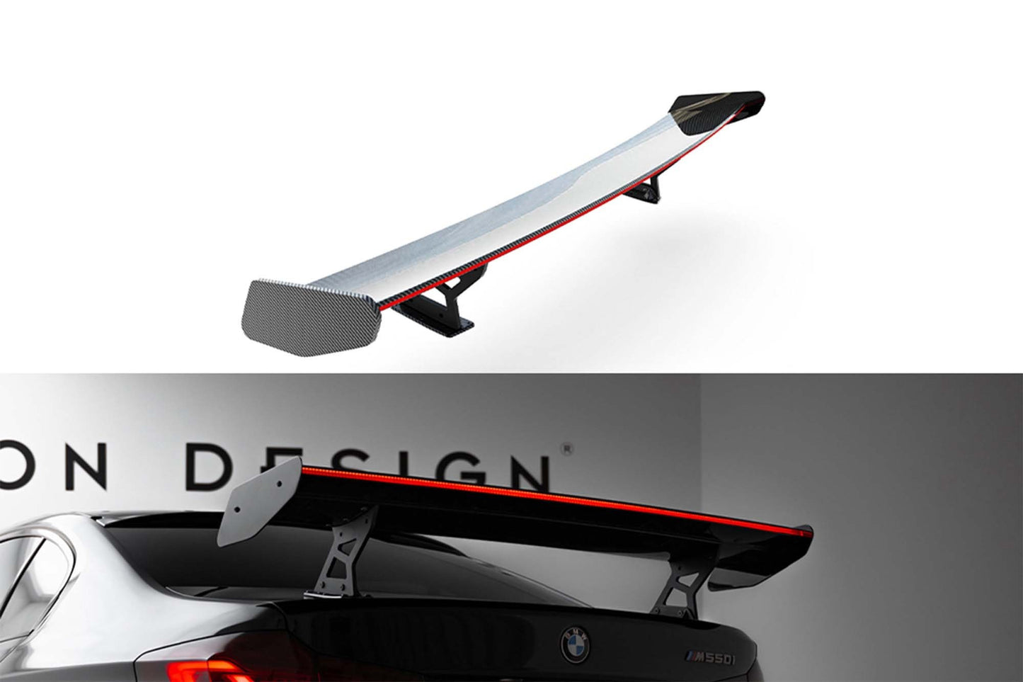Maxton Design spoiler portbagaj tip aripa din fibra de carbon cu stop LED pentru BMW Seria 5 G30 Sedan / M5 F90 Sedan (2017-2024)