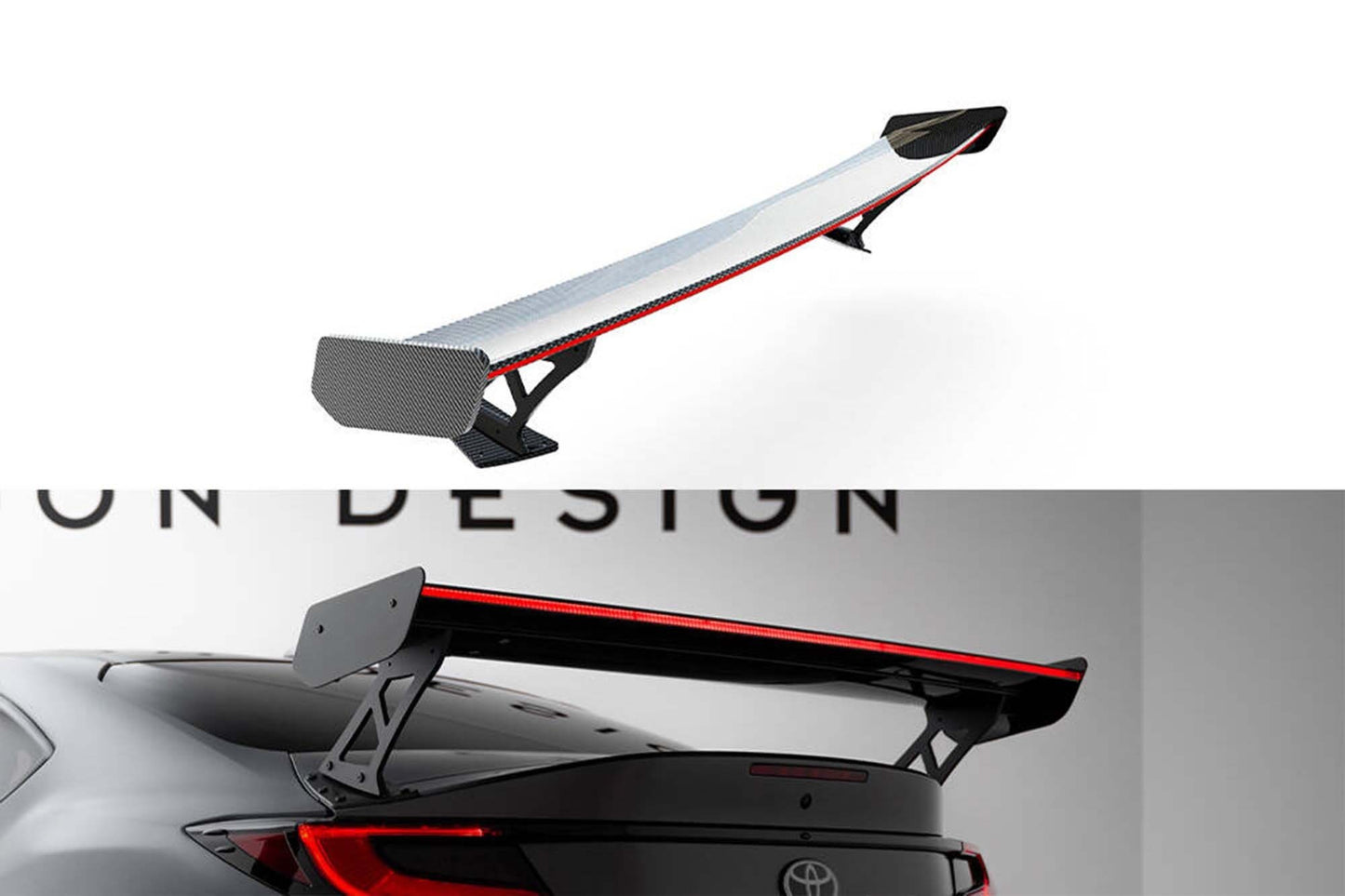 Maxton Design Spoiler din fibră de carbon pentru hayon cu lumină de frână LED pentru Toyota GR86 (după 2021)