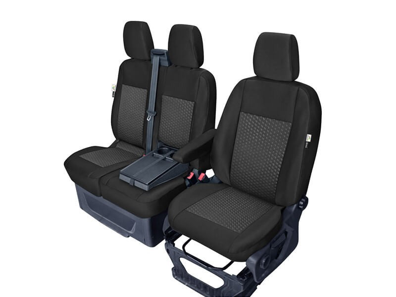 Kegel Tailor Made tapiterie pentru scaune simple si duble Ford Transit dupa 2014, negru cu model
