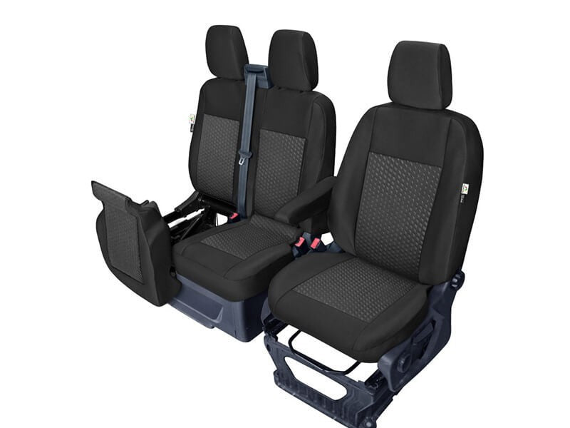 Kegel Tailor Made tapiterie pentru scaune simple si duble Ford Transit dupa 2014, negru cu model