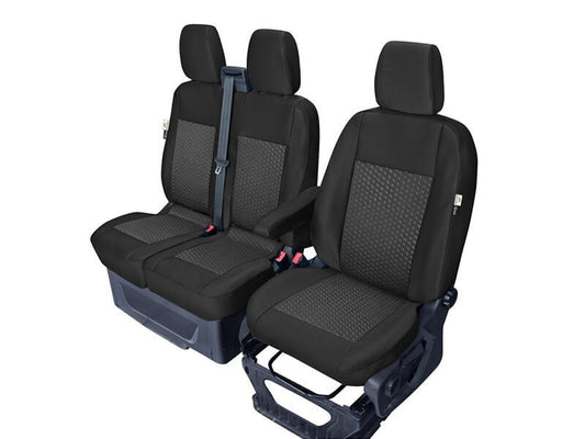Kegel Tailor Made tapiterie pentru scaune simple si duble Ford Transit dupa 2014, negru cu model