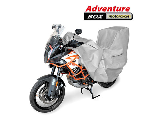 Husa Moto Kegel - Basic, marime potrivita pentru Motociclete Adventure / Dual-Sports cu Top Case, Gri