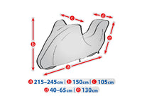 Husa Moto Kegel - Basic, marime potrivita pentru Motociclete Adventure / Dual-Sports cu Top Case, Gri