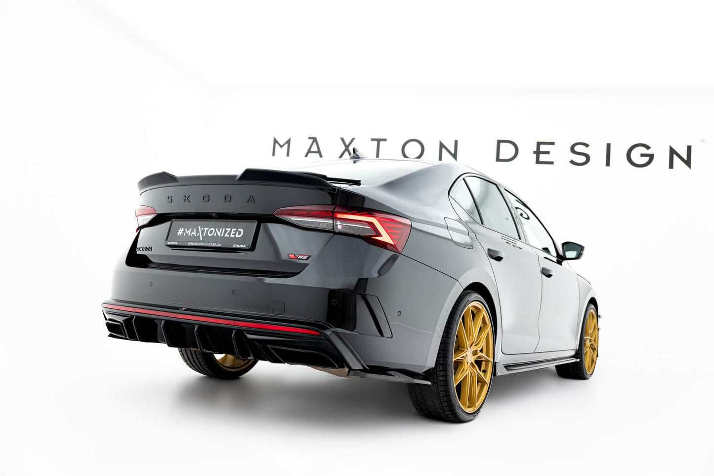 Maxton Design RS Style Spoiler Set for Skoda Octavia RS Liftback (after 2024) Side Skirts, Front Bumper, Rear Bumper and Boot, Gloss Black