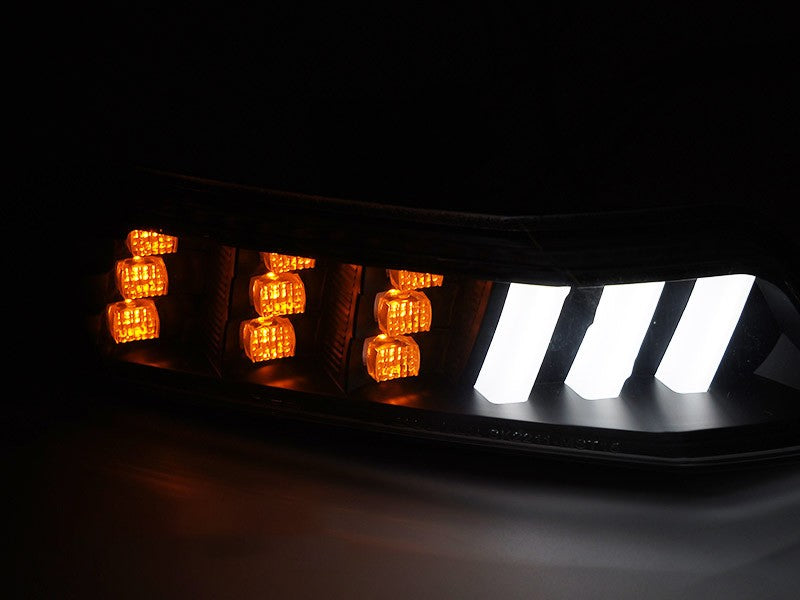 Set semnalizari LED pentru bara fata Ford Mustang (2015-2017), cu baza neagra, stanga + dreapta