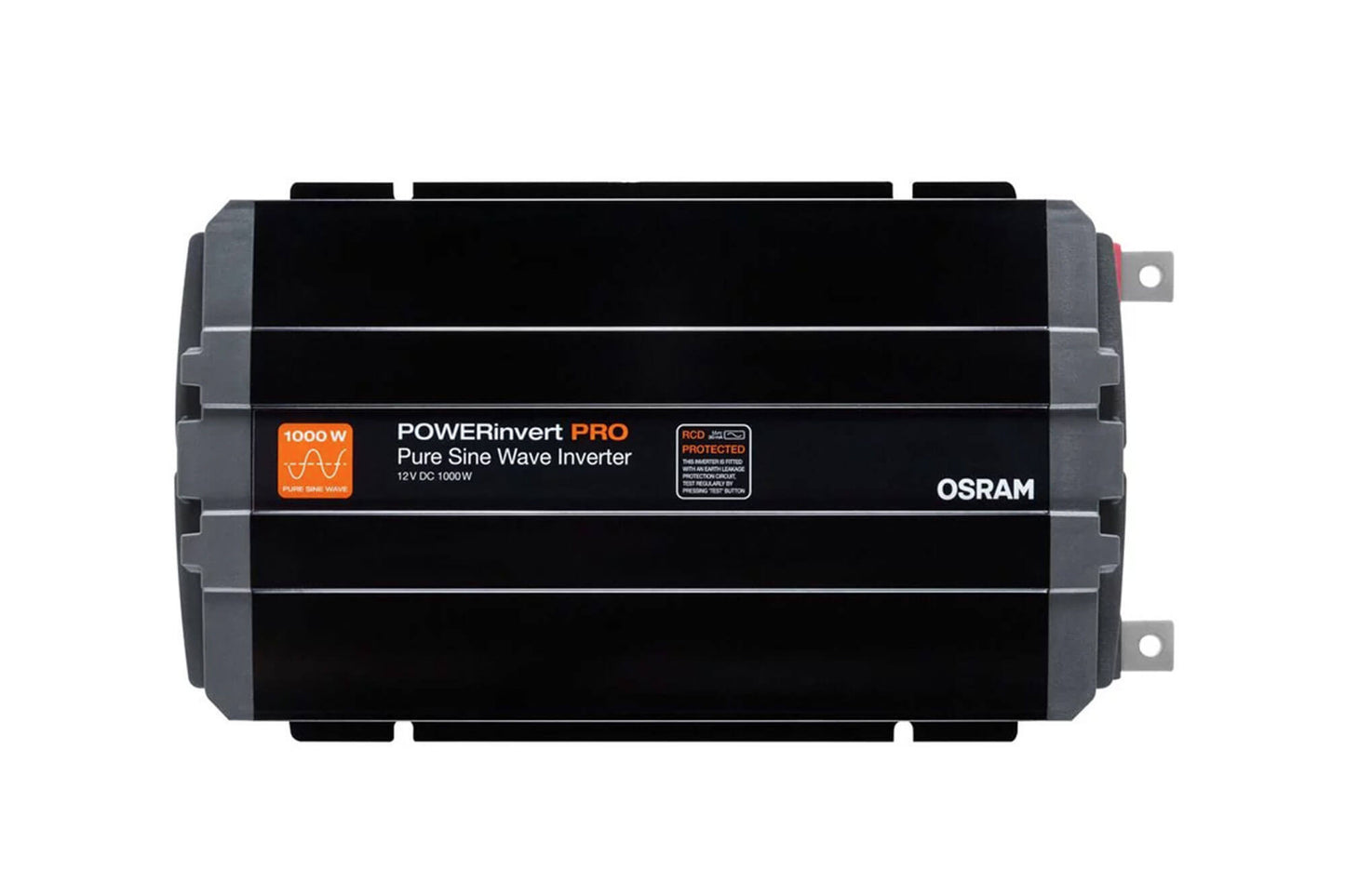 Invertor de curent monofazat Osram Pure Sine Wave Inverter 12V DC, 2000W RDC, 196A, 50-60Hz, 200-240Vrms, cu o priza standard si o priza IEC320