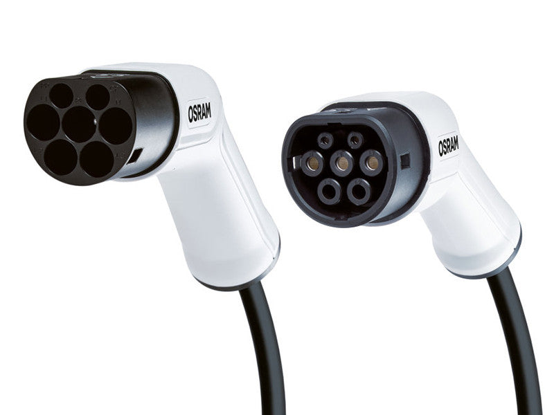 Cablu Osram pentru incarcare vehicule electrice cu 7 pini, tip 2 la tip 2, 240V, 32A, 7.2KW.