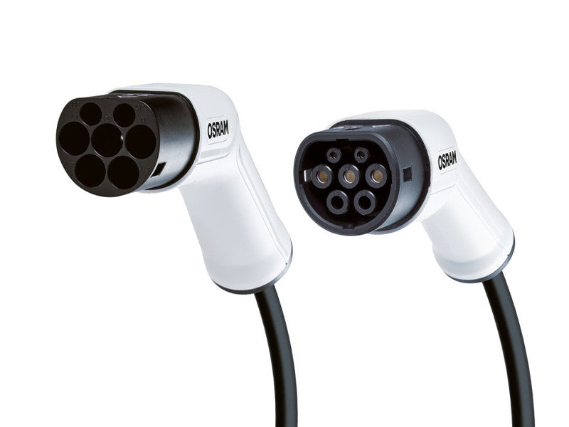 Cablu Osram pentru incarcare vehicule electrice cu 7 pini, tip 2 la tip 2, 240V, 16A, 3.6KW.