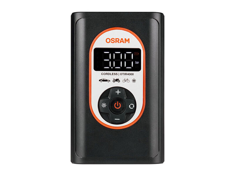 Compresor de anvelope Osram TYREinflate 4000, 8.3 bar, 12V CC, 90dB, cu baterie încorporată de 5000mAh.