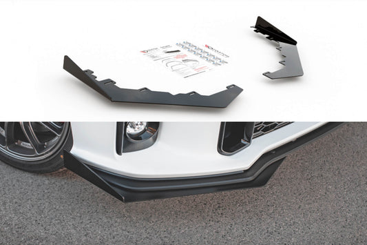 Aripioare spoiler pentru bara fata GR Maxton Design pentru Toyota Yaris (dupa 2020), negru lucios