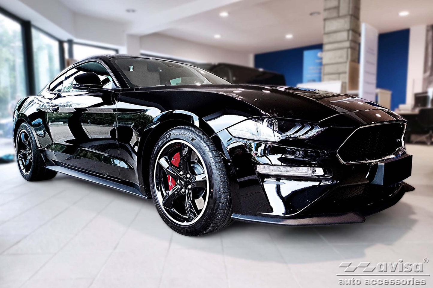 Protector bara spate Avisa pentru Ford Mustang coupe, GT (2015-2017), dupa 2017, cromat