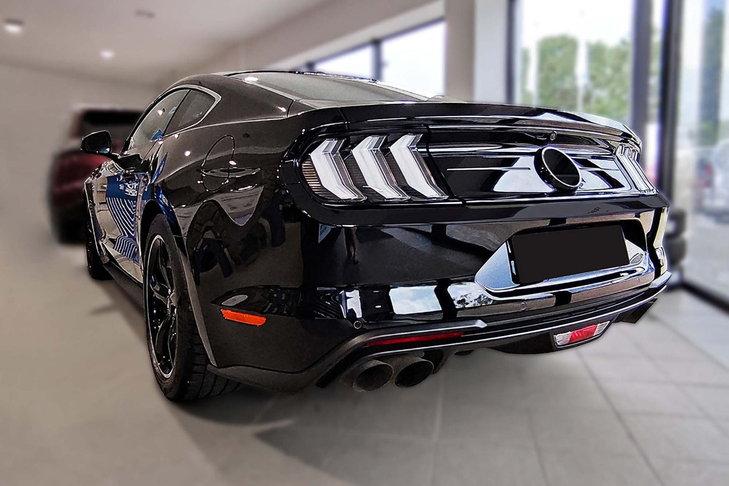 Protector bara spate AVISA pentru Ford Mustang coupe, GT (2015-2017), dupa 2017, negru lacuit