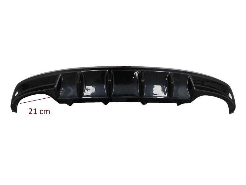 RS style diffuser for Skoda Octavia 5E sedan, station wagon (2012‑2019) rear bumper, gloss black