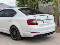 RS style diffuser for Skoda Octavia 5E sedan, station wagon (2012‑2019) rear bumper, gloss black