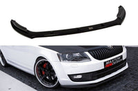 Maxton Design Front Splitter, Version 2, for Skoda Octavia MK3 (2013-2016) Standard Front Bumper, Matte Black
