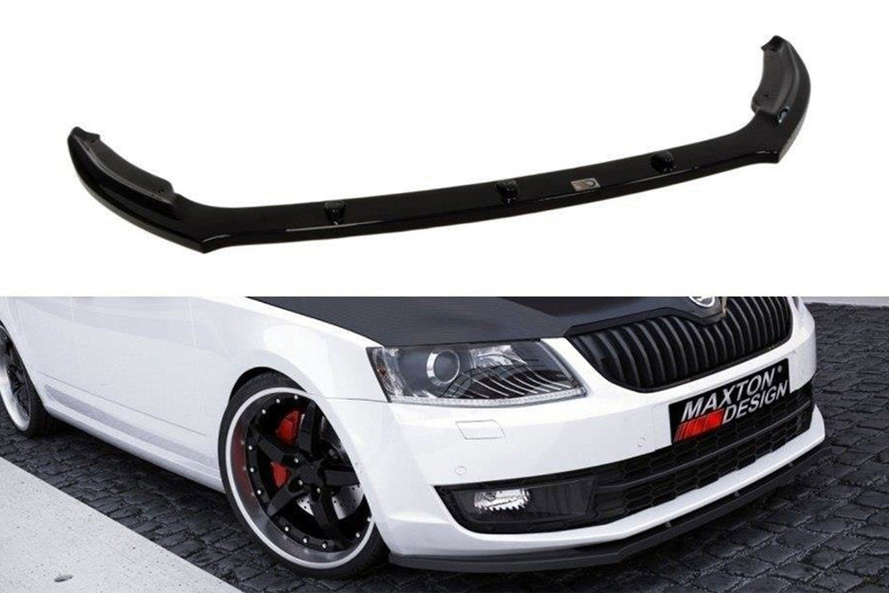 Maxton Design v.2 Front Splitter for Skoda Octavia MK3 (2013-2016) Standard Bumper, Matte Black
