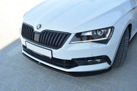 Spoiler Maxton Design V.2 for Skoda Superb III (2015-2019) standard front bumper, gloss black