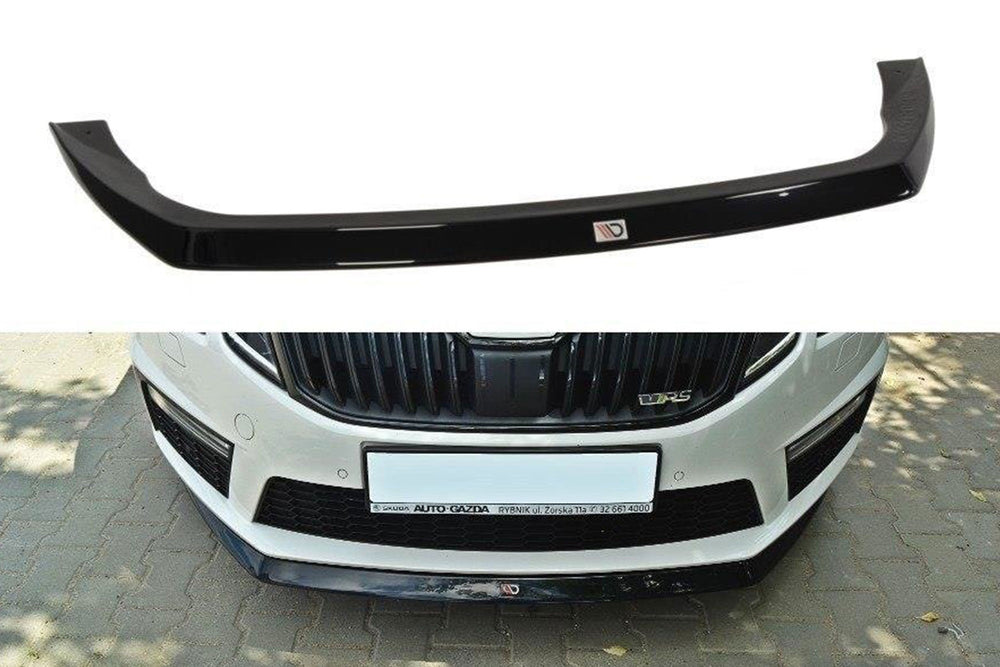 Spoiler Maxton Design pentru bara RS față Skoda Octavia (2013‑2019), negru mat