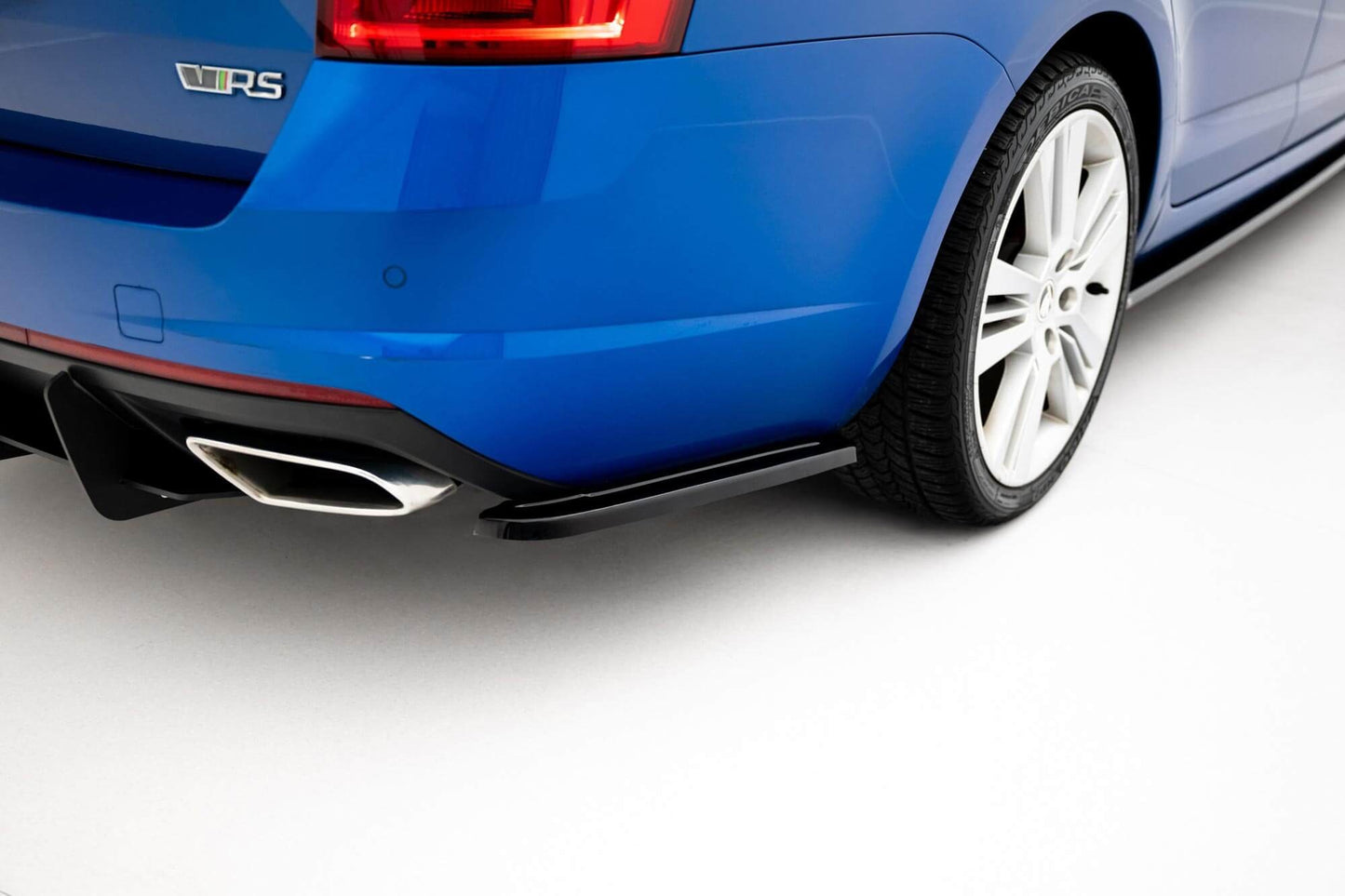 Maxton Design Rear Bumper Side Splitters for Skoda Octavia RS hatchback, station wagon (2013-2019), gloss black