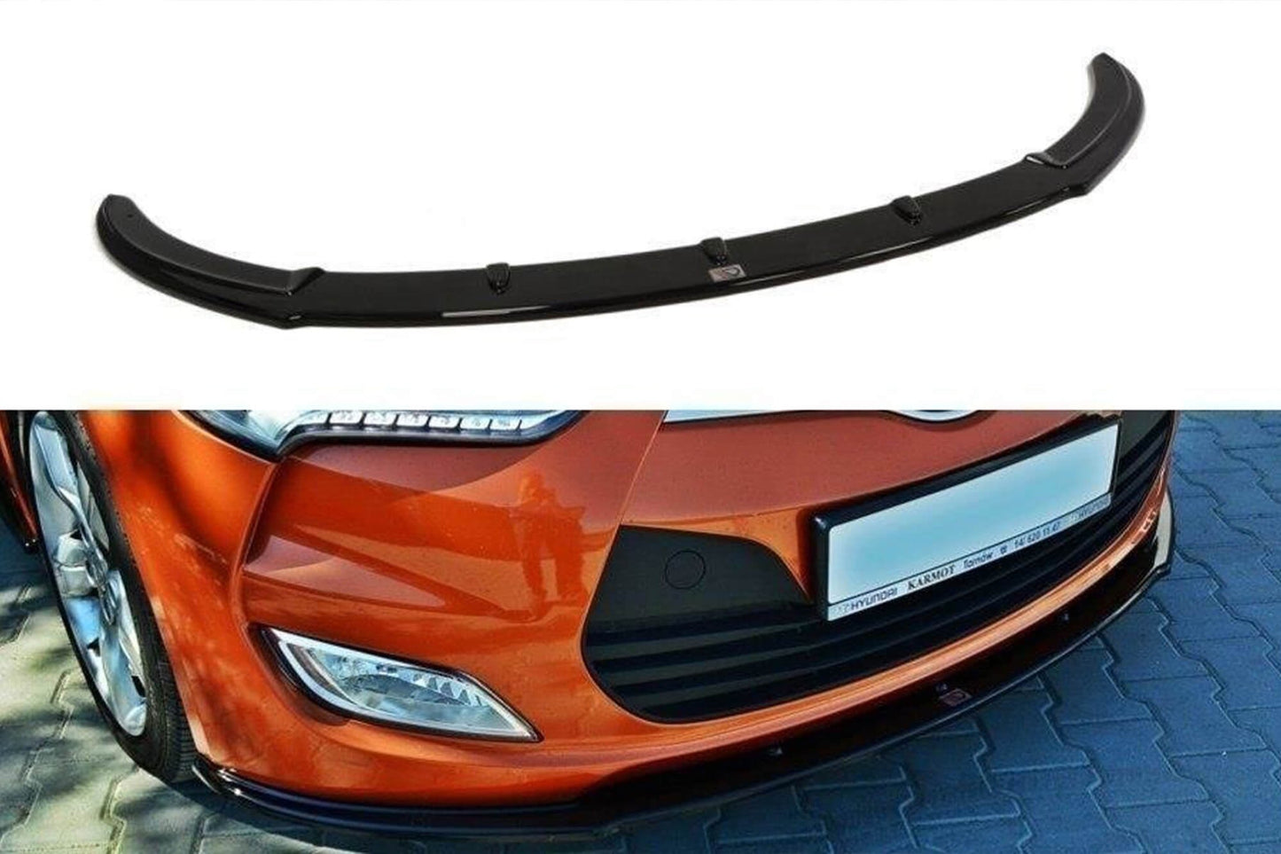 Splitter Maxton Design pentru bara fata a Hyundai Veloster (2011-), culoare carbon