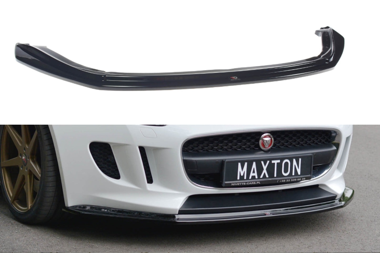 Maxton Design spoiler bara fata pentru Jaguar F-Type (2013-2016), lac negru