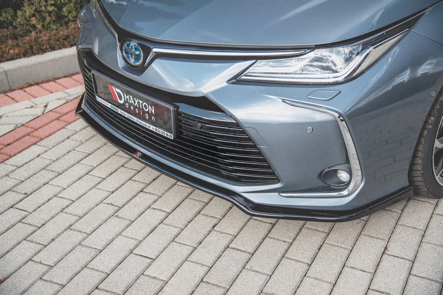 Front bumper spoiler Maxton Design for Toyota Corolla sedan (2019-), matt black
